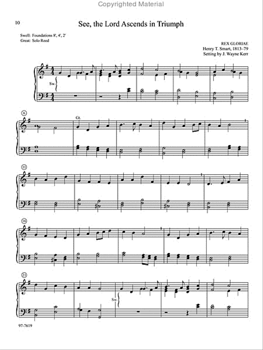 All the Saints Adore Thee: Easy Hymn Preludes for Manuals Organ scores gallery preview page 5