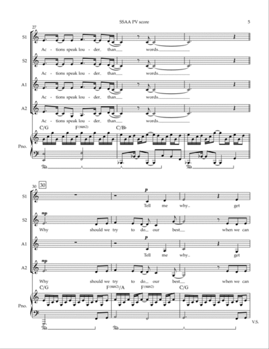 Louder Than Words SSAA scores gallery preview page 5