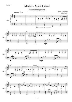 Book cover for Medici (Main theme) - Piano Arrangement