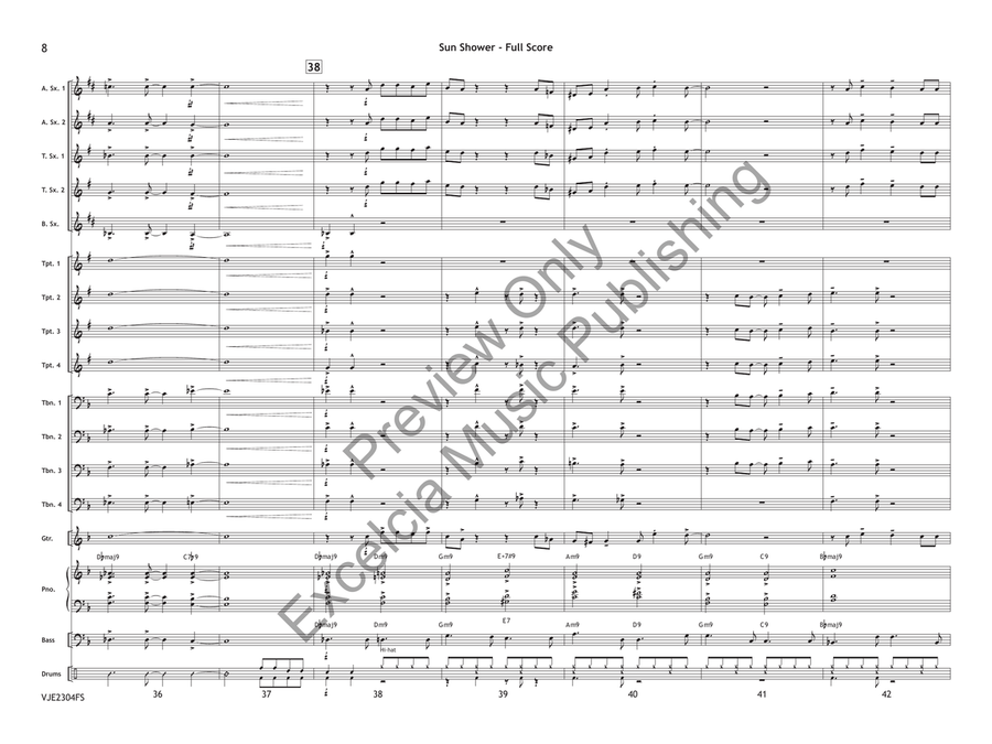 Sun Shower (Score) Sun Shower (Score) Jazz Ensemble scores gallery preview page 9