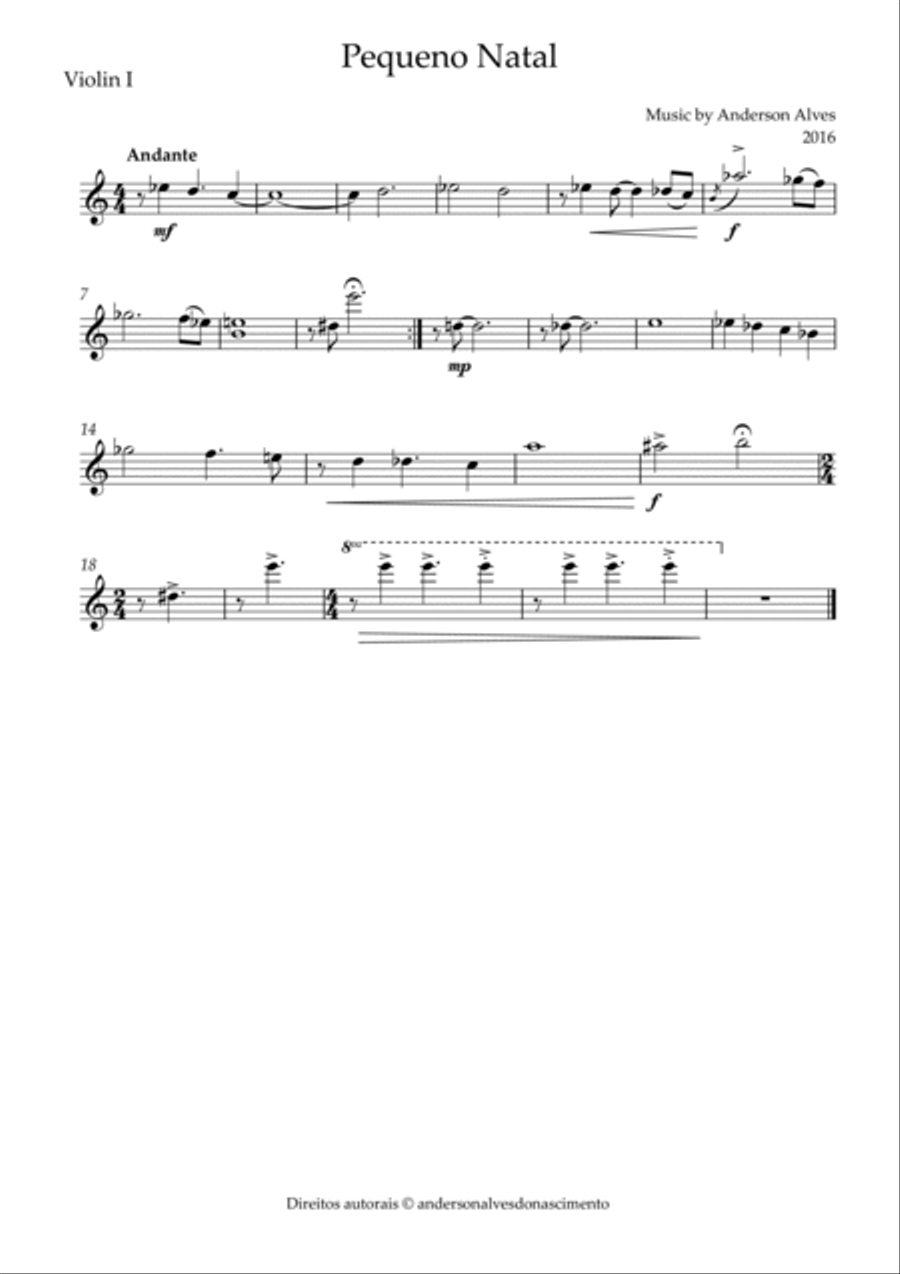 Pequeno Natal Pequeno Natal String Quartet scores gallery preview page 3