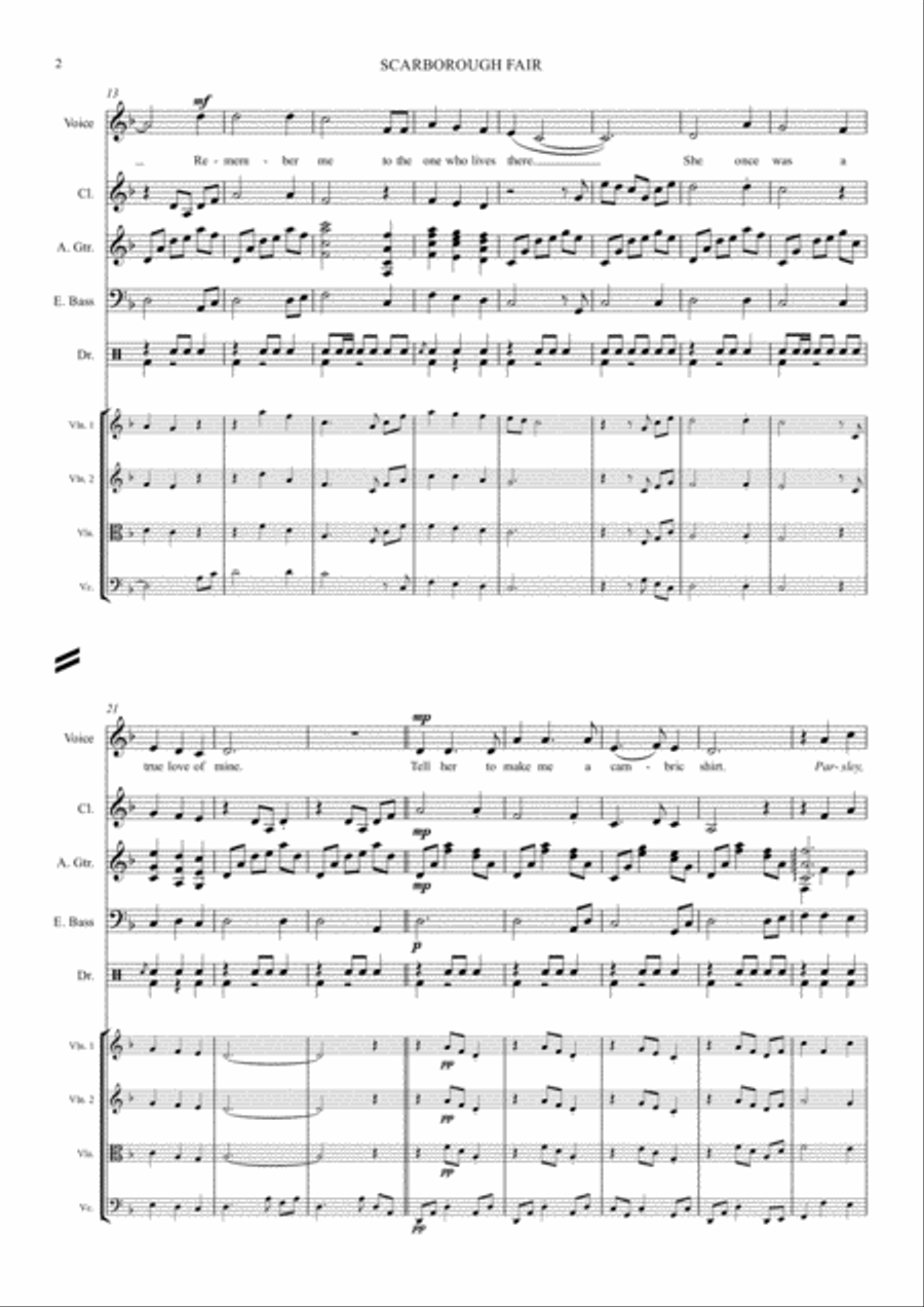 SCARBOROUGH FAIR SCARBOROUGH FAIR Large Ensemble scores gallery preview page 2