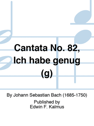 Book cover for Cantata No. 82, Ich habe genug (g)