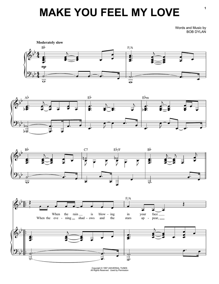 Make You Feel My Love Voice scores gallery preview page 1