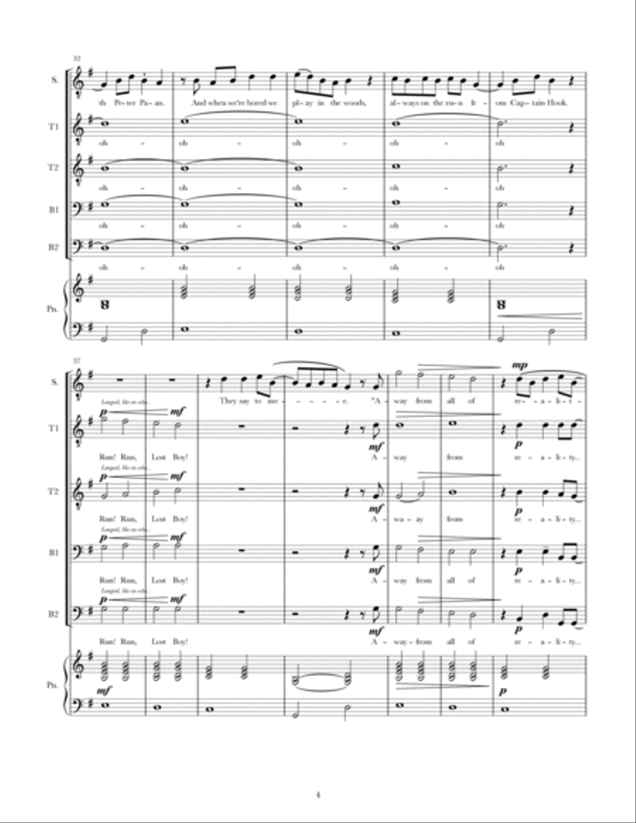 Lost Boy TTBB scores gallery preview page 4