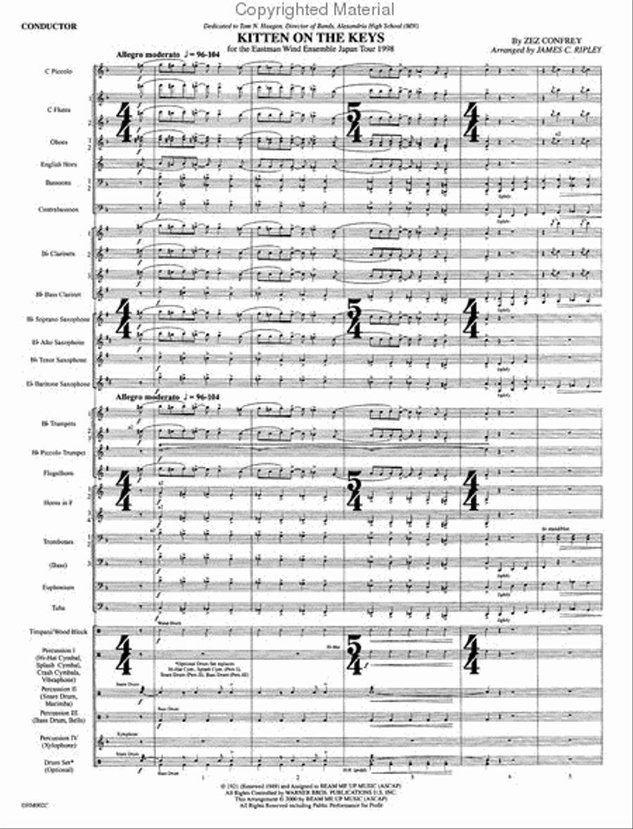Kitten on the Keys Concert Band scores gallery preview page 2