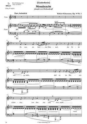 Mondnacht, Op. 39 No. 5 (A-flat Major)