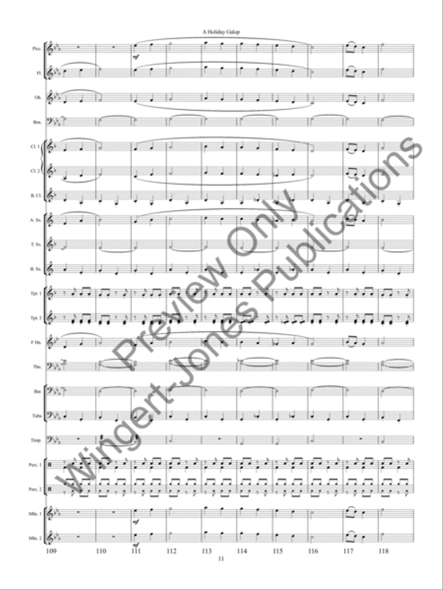 A Holiday Galop Concert Band scores gallery preview page 14