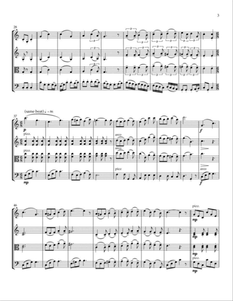 Sailing, Sailing Over the Bounding Main String Trio scores gallery preview page 5