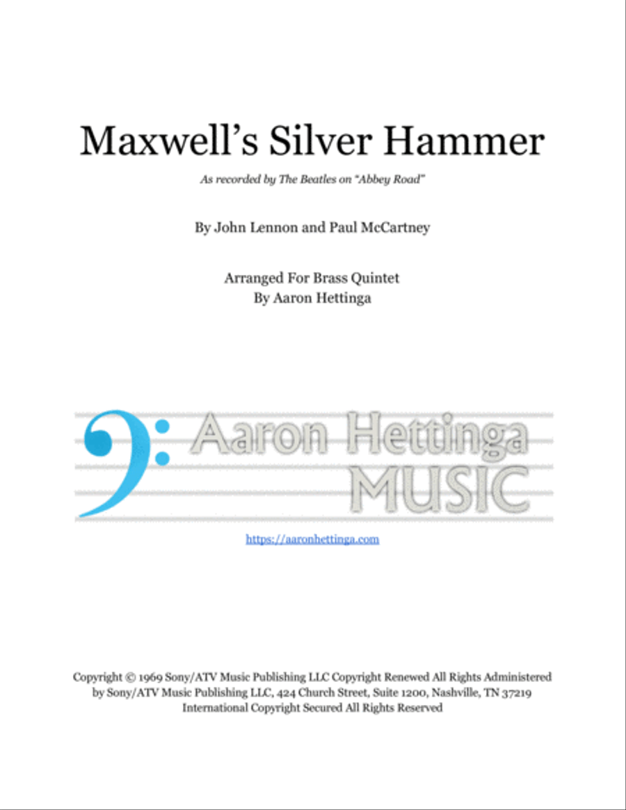 Maxwell's Silver Hammer Brass Ensemble scores gallery preview page 1