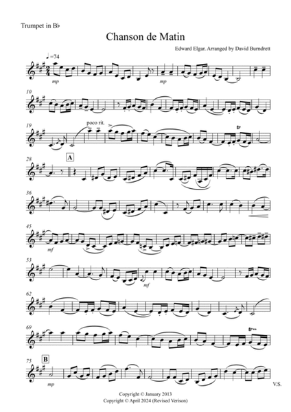 Chanson de Matin for Trumpet and Cello Duet image number null