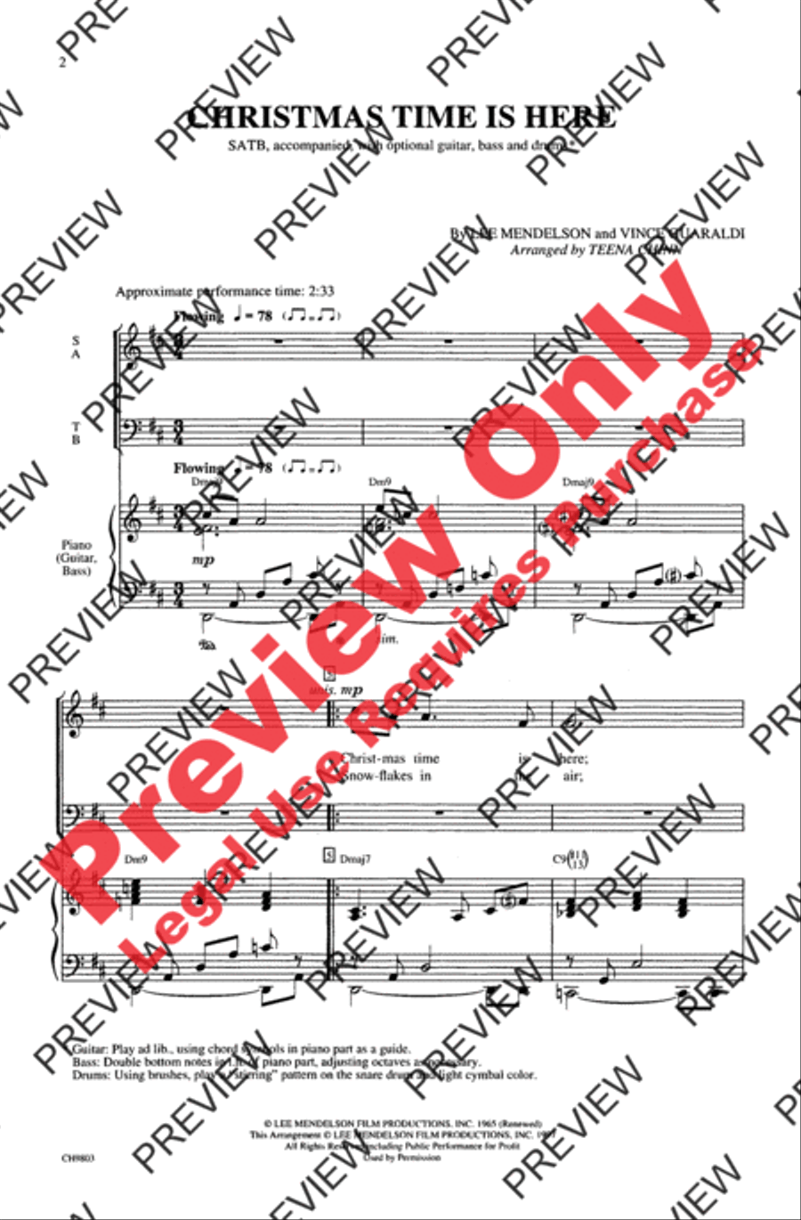 Christmas Time Is Here 4-Part scores gallery preview page 2