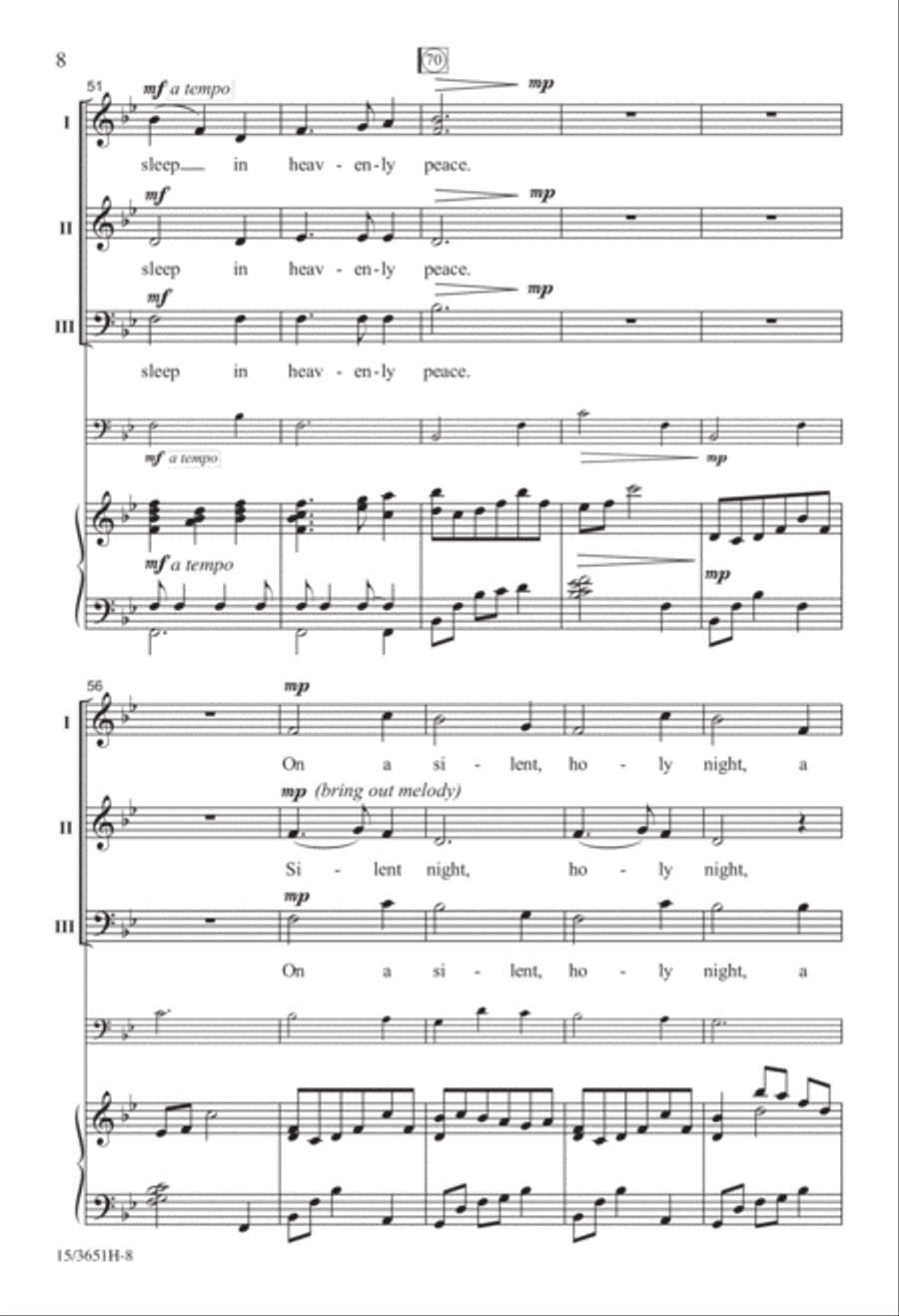 All On a Silent Night 3-Part scores gallery preview page 8