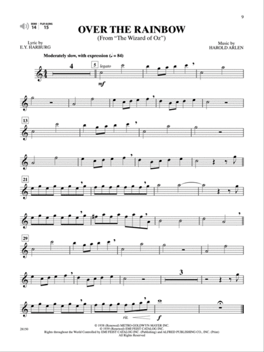 Easy Popular Movie Instrumental Solos Tenor Saxophone scores gallery preview page 3