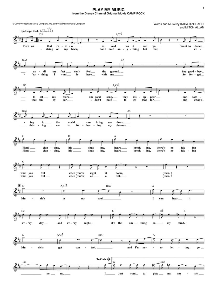 Play My Music Guitar scores gallery preview page 1