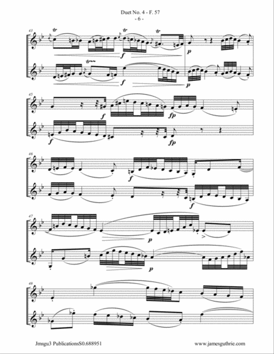 WF Bach: Duet No. 4 for Baritone Horn Duo Brass Duet scores gallery preview page 6
