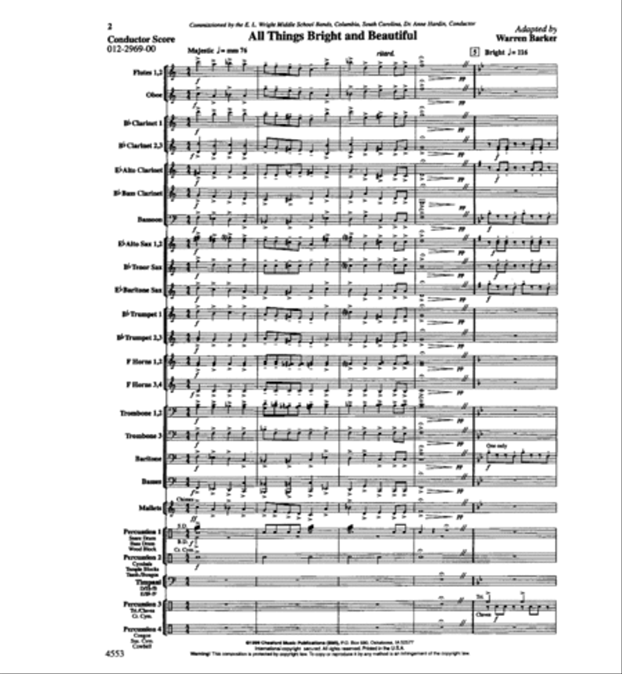 All Things Bright and Beautiful Concert Band scores gallery preview page 2