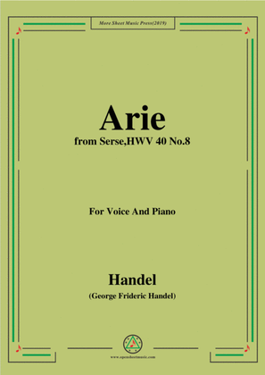 Book cover for Handel-Arie,from Serse HWV 40 No.8,for Voice&Piano