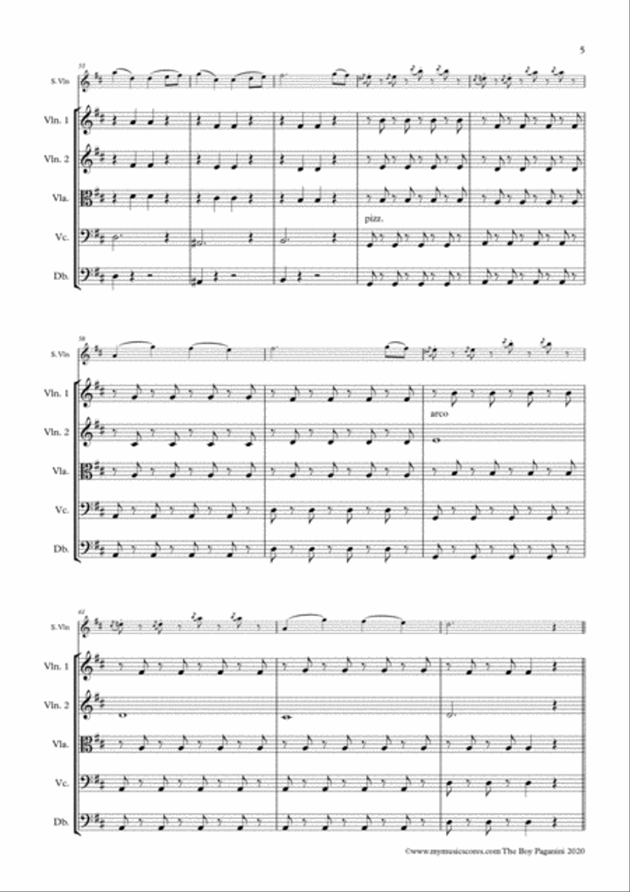 Mollenhauer The Boy Paganini for Violin and String Orchestra String Orchestra scores gallery preview page 6