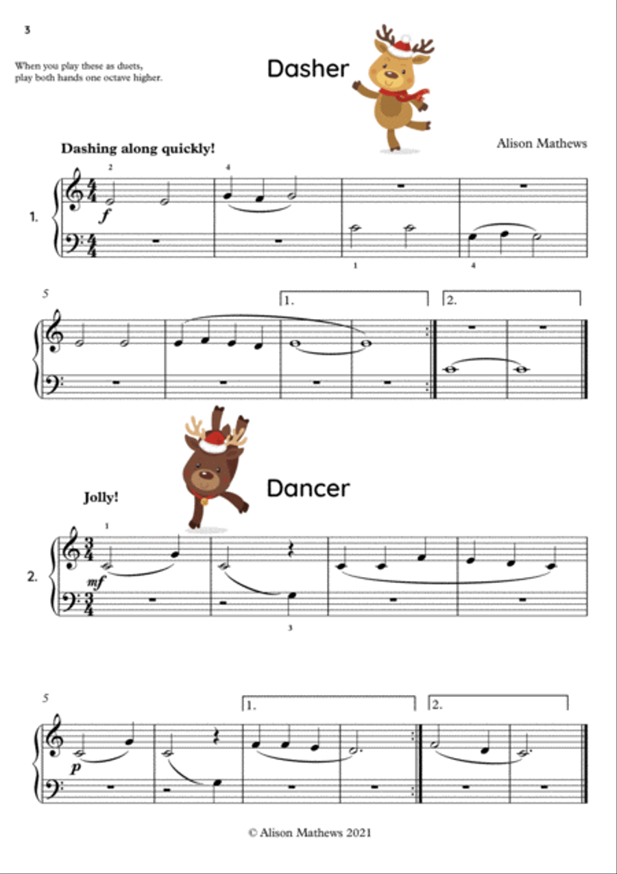 Little Reindeer in a Row! Piano Method scores gallery preview page 4