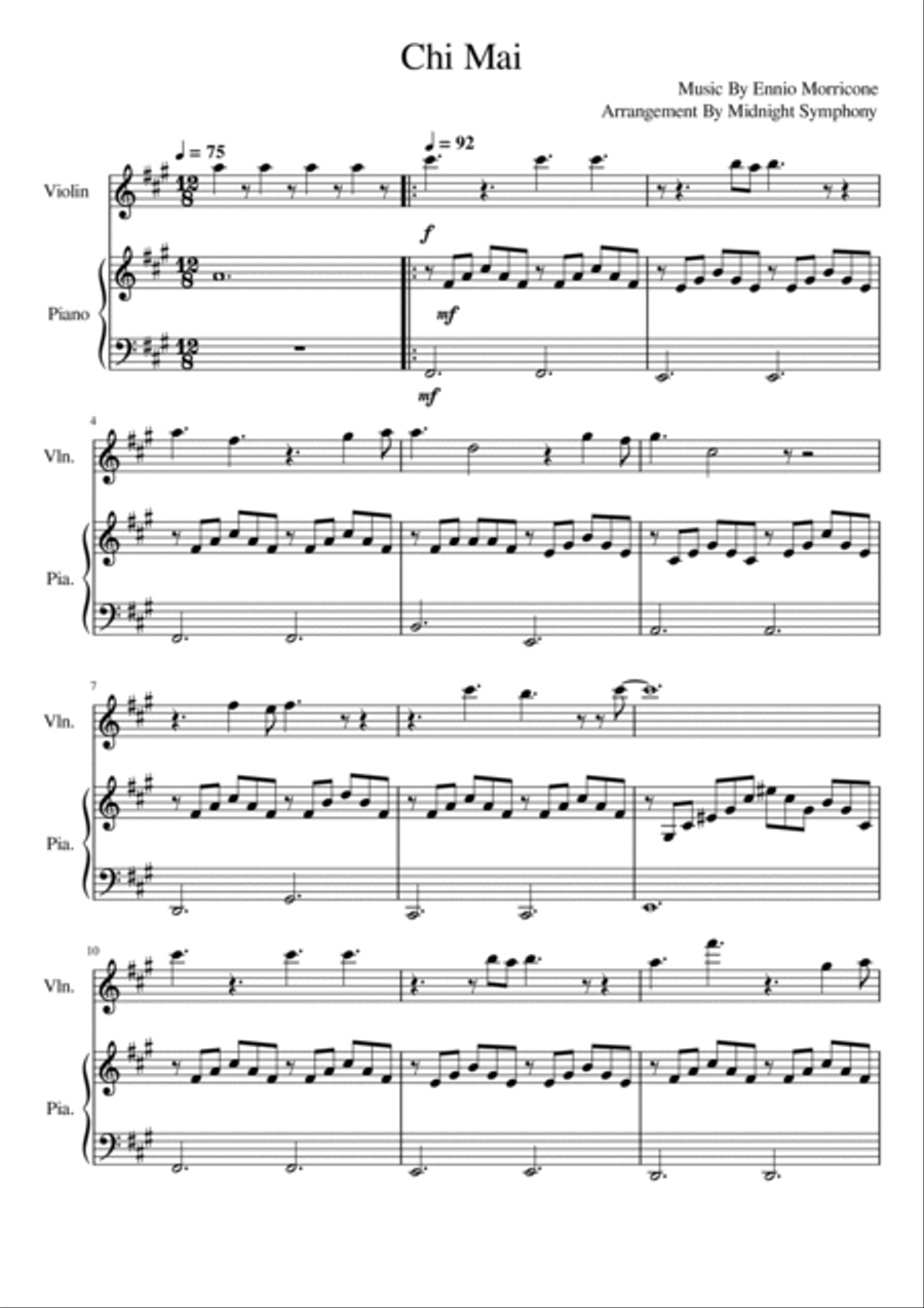 Chi Mai Violin Solo scores gallery preview page 2