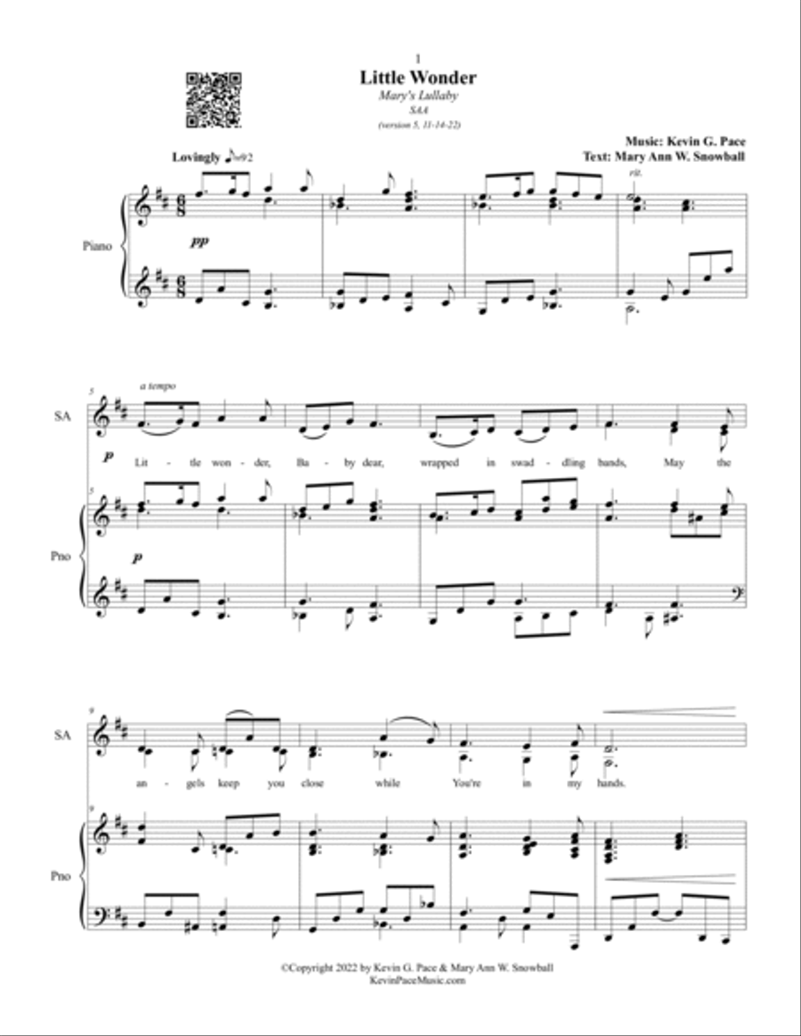 Little Wonder (Mary's Lullaby), SSA Women's Choir - Christmas SSA scores gallery preview page 2