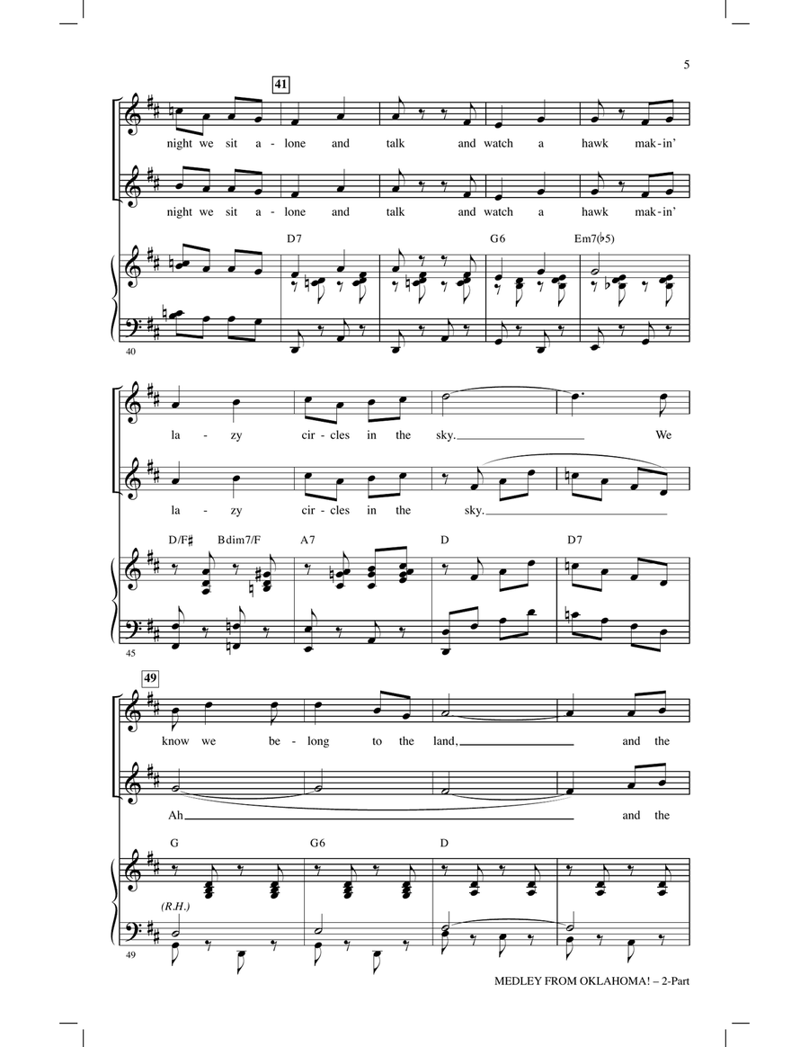 Oklahoma! (Medley) (arr. John Leavitt) 2-Part scores gallery preview page 4
