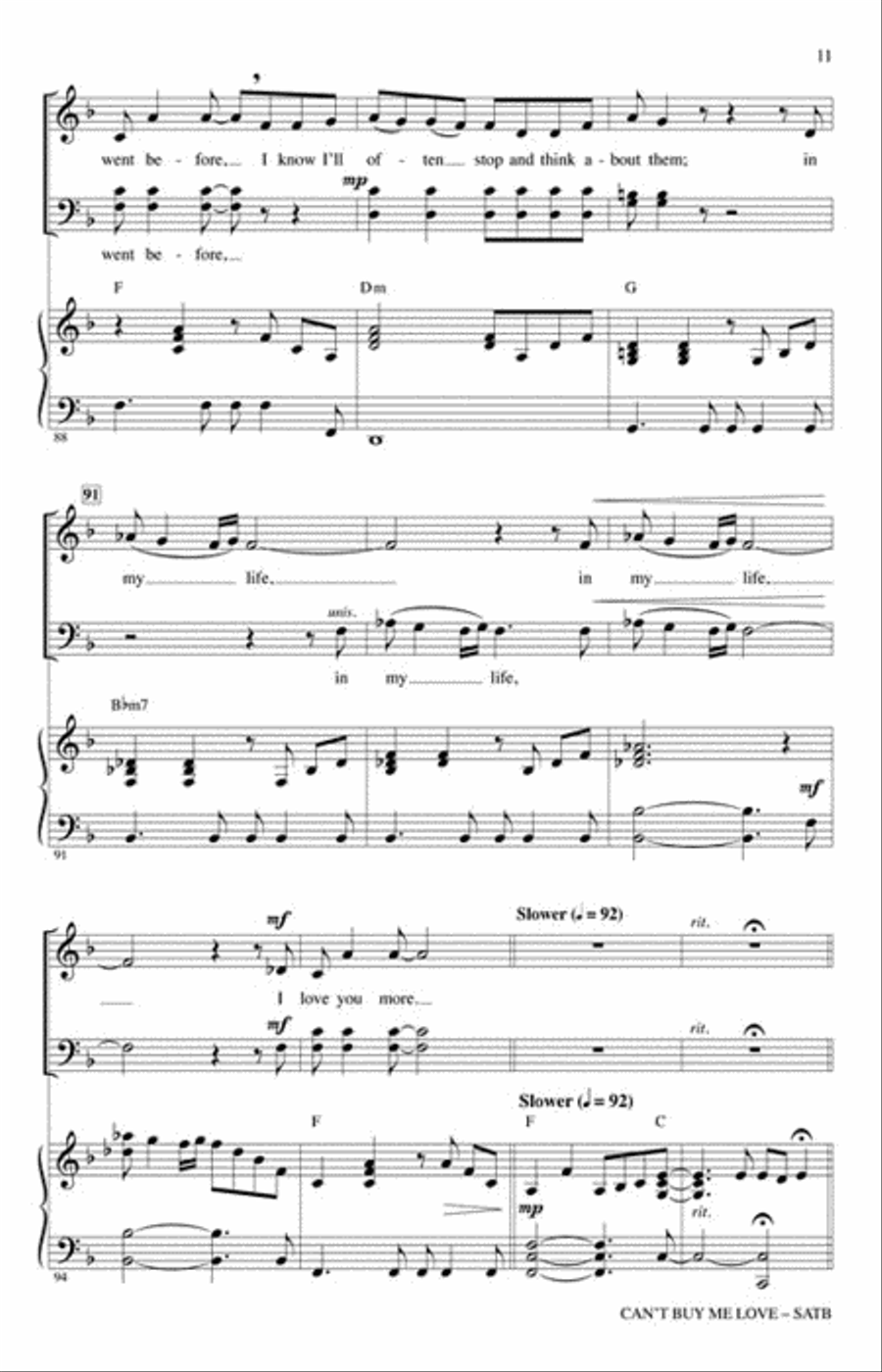 Can't Buy Me Love Can't Buy Me Love Choir scores gallery preview page 4
