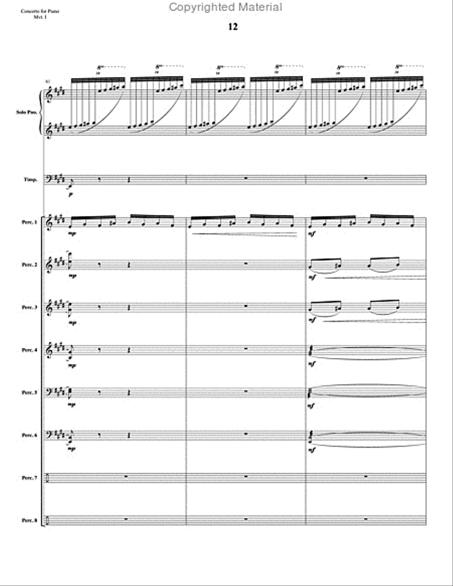 Concerto for Piano and Percussion Orchestra Percussion Ensemble scores gallery preview page 33