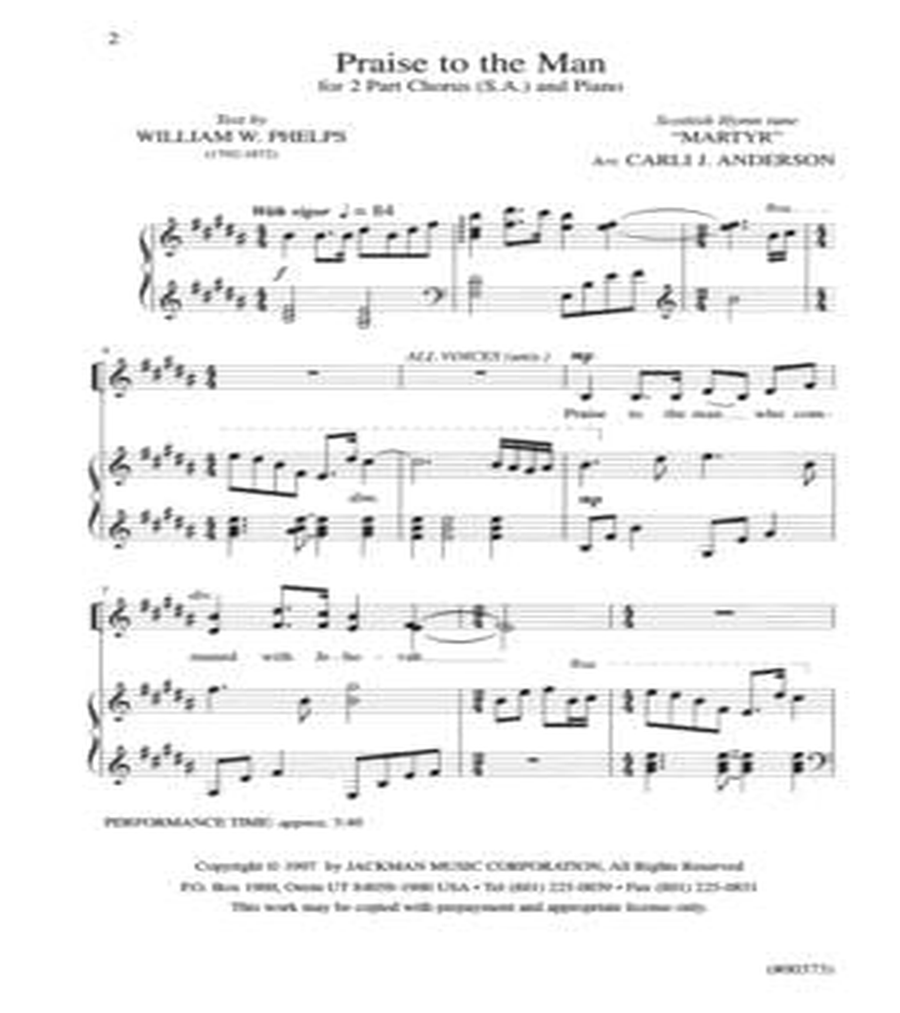 Praise to the Man - SA Praise to the Man - SA SA scores gallery preview page 2