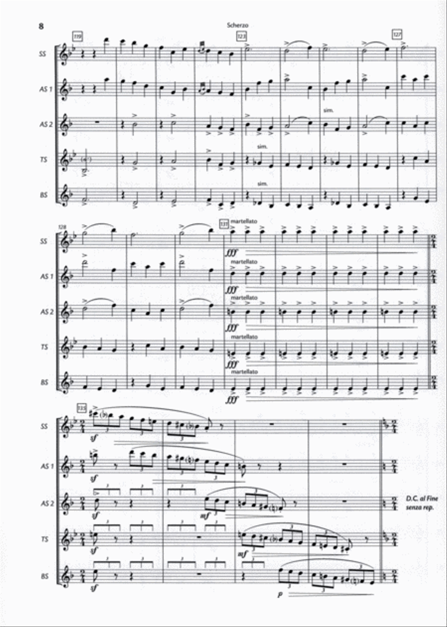 Scherzo Saxophone Quintet scores gallery preview page 4
