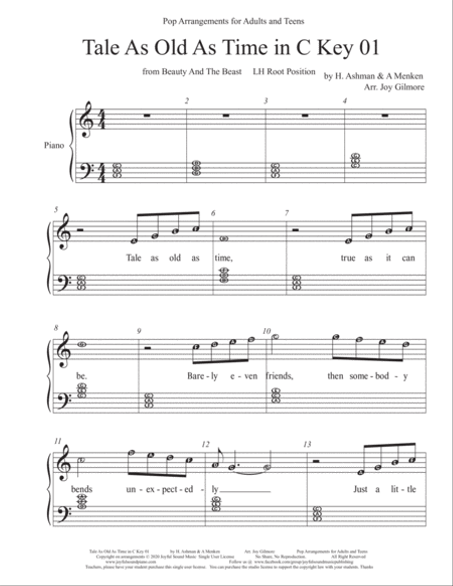 Beauty And The Beast Easy Piano scores gallery preview page 4