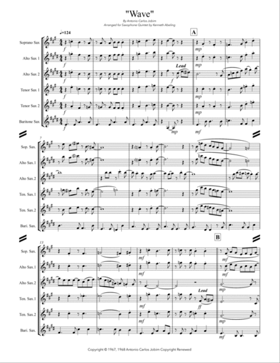 Wave Saxophone Quintet scores gallery preview page 2