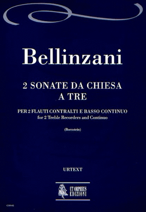 2 Sonate da chiesa a tre ad imitazione di quelle di Arcangelo Corelli for 2 Treble Recorders and Continuo