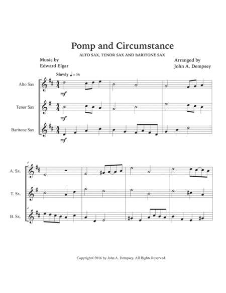 Pomp and Circumstance (Sax Trio: ATB) image number null
