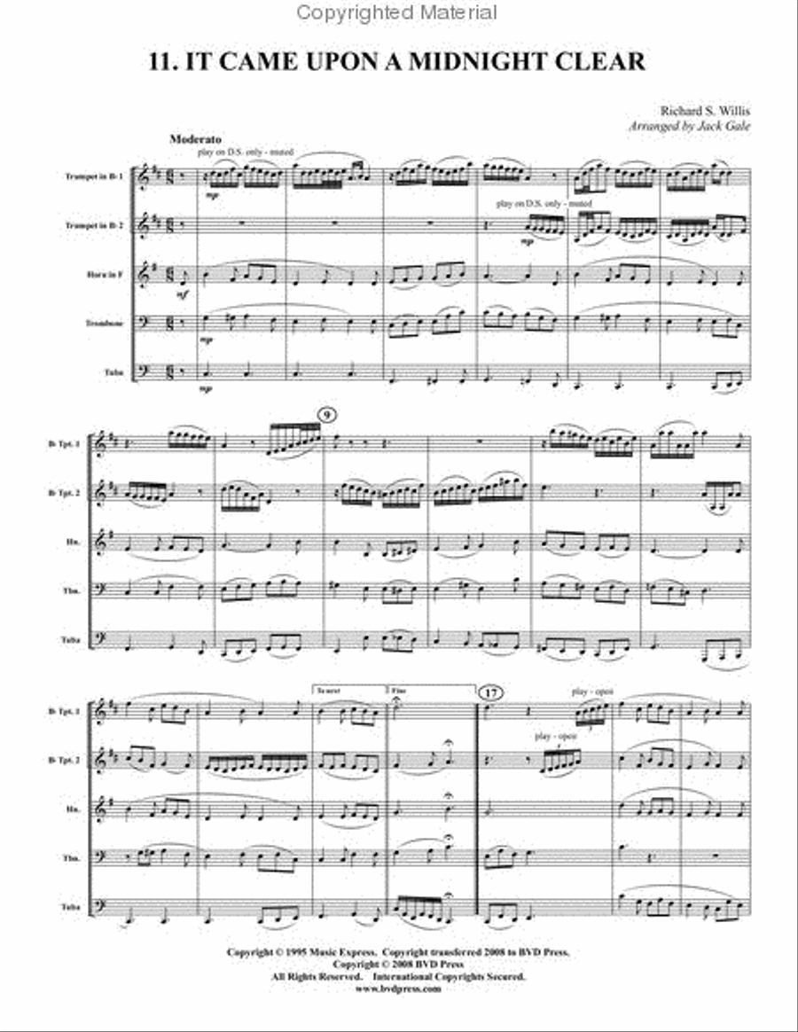Twelve Christmas Carols Brass Quintet scores gallery preview page 12