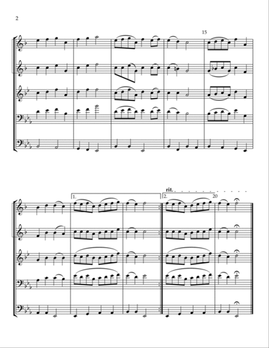 Christ The Lord Is Risen Today Brass Quintet scores gallery preview page 2