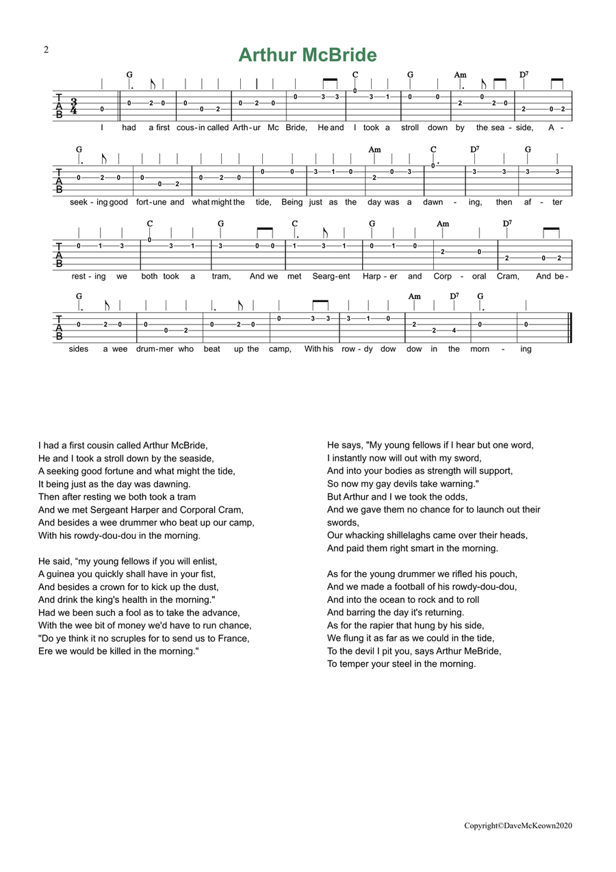 24 Favourite Songs of Ireland, for Guitar Tab EADGBE Acoustic Guitar scores gallery preview page 2