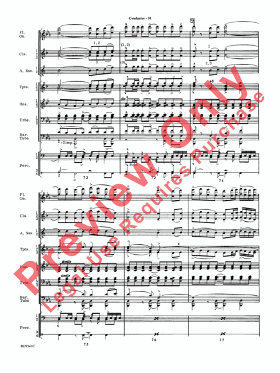 Alvamar Overture Concert Band scores gallery preview page 12