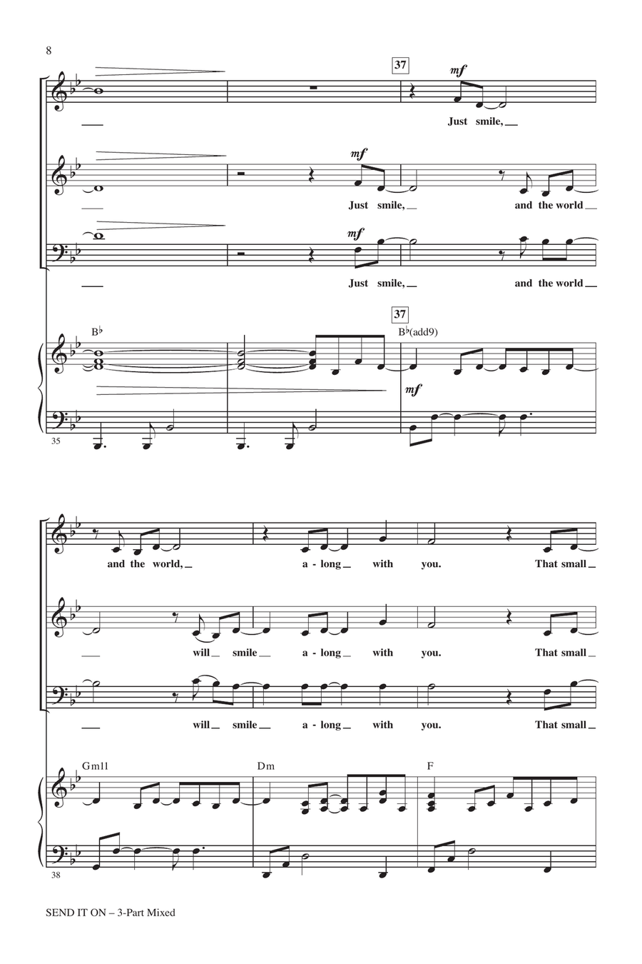 Send It On (arr. Cristi Cary Miller) 3-Part scores gallery preview page 6