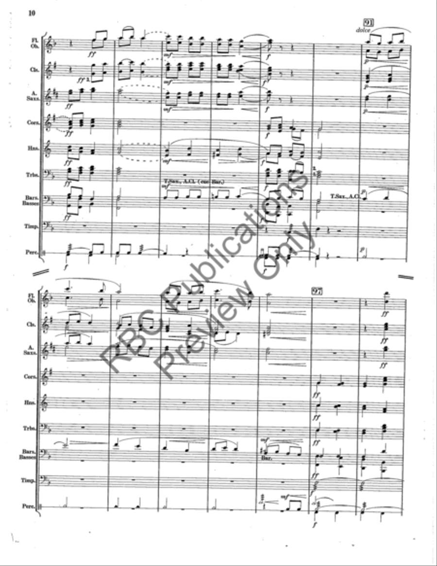 Hosanna In Excelsis Concert Band scores gallery preview page 11
