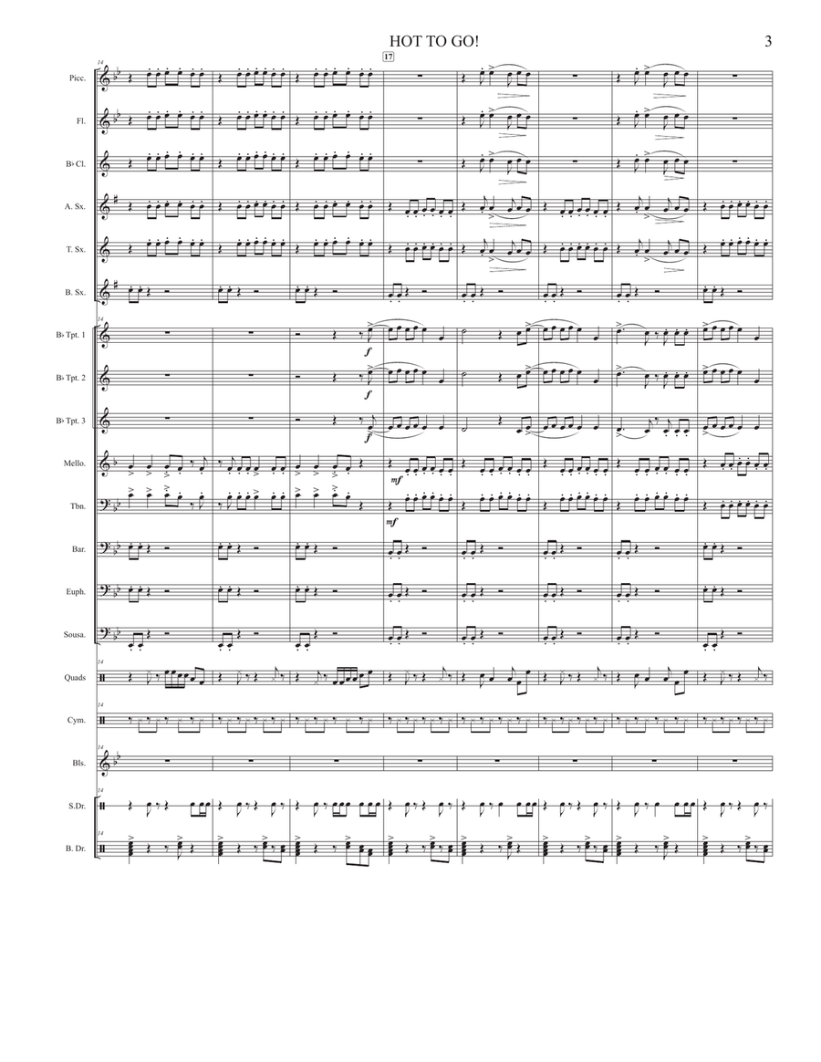 Hot To Go Hot To Go Marching Band scores gallery preview page 3