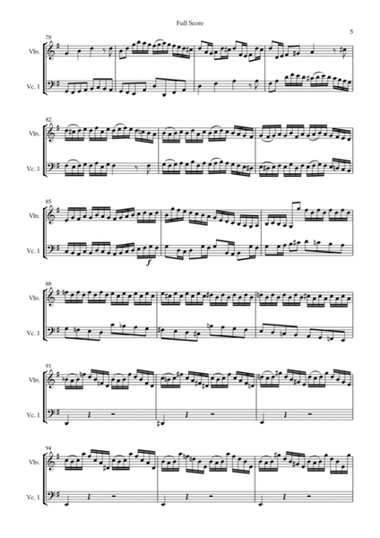 Brandenburg Concerto No. 3 in G major, BWV 1048 1st Mov. (J.S. Bach) for Violin & Cello image number null