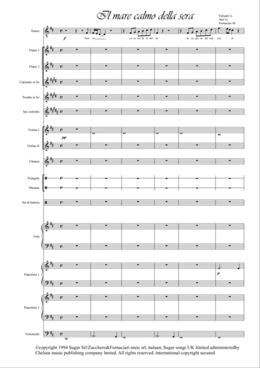 Il Mare Calmo Della Sera Il Mare Calmo Della Sera Large Ensemble scores gallery preview page 1
