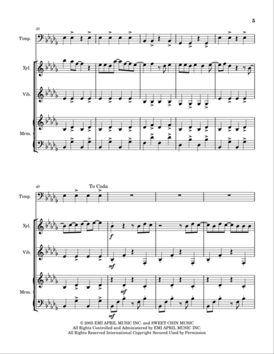 I Write Sins Not Tragedies Percussion Ensemble scores gallery preview page 5