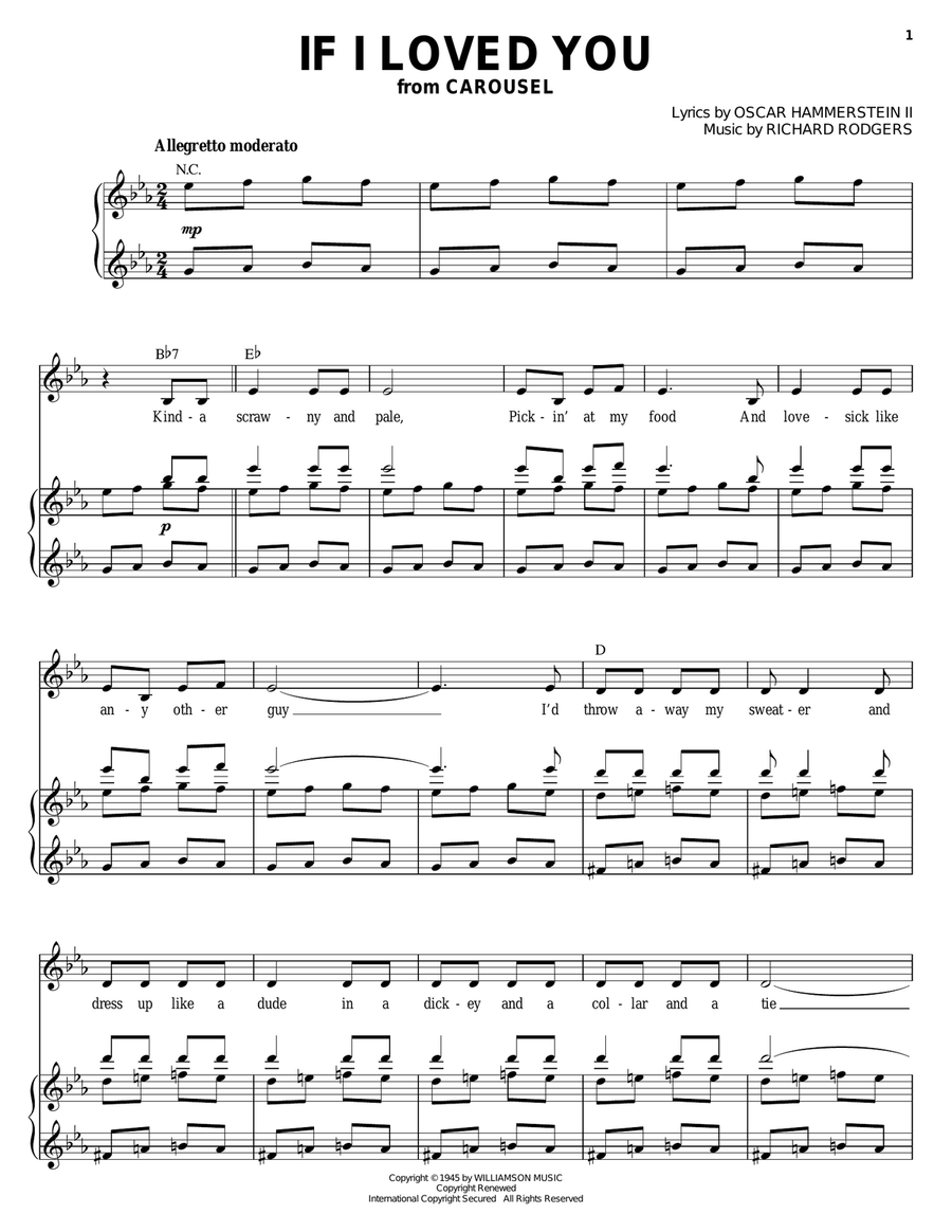 If I Loved You Piano, Vocal scores gallery preview page 1