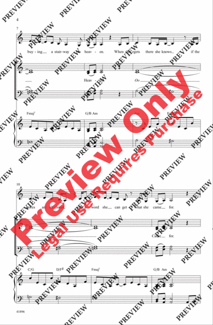 Stairway to Heaven 4-Part scores gallery preview page 3