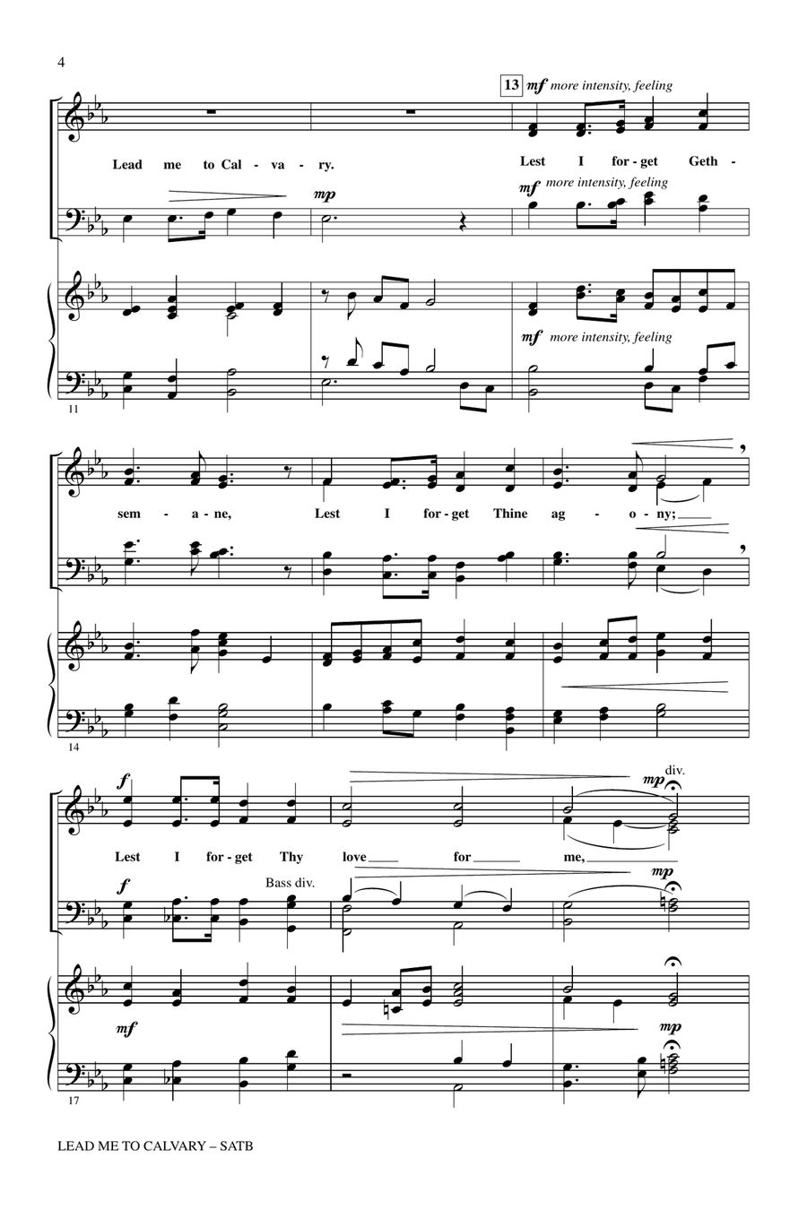 Lead Me To Calvary by Bob Burroughs 4-Part - Digital Sheet Music page 2