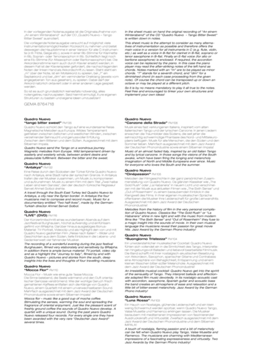 An einem Winterabend Clarinet scores gallery preview page 2