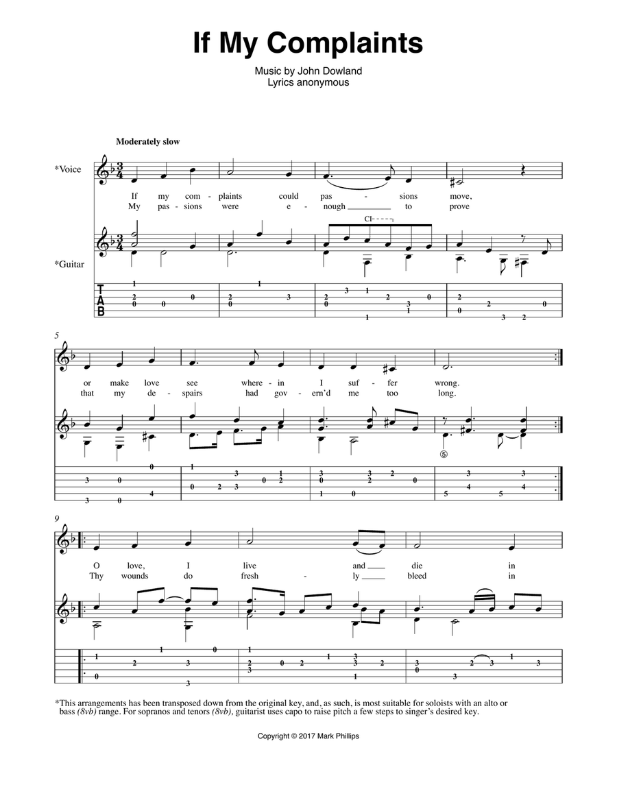 If My Complaints If My Complaints Classical Guitar scores gallery preview page 1
